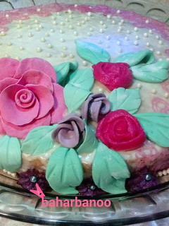 عکسی از دستور 🎂 کیک شیفون با روکش گاناش و تزیین فوندانت🎂