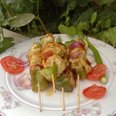 Chicken Shashlik (Hara Masala) 🍡🍡🍡 A picture of Chicken Shashlik (Hara Masala) 🍡🍡🍡.