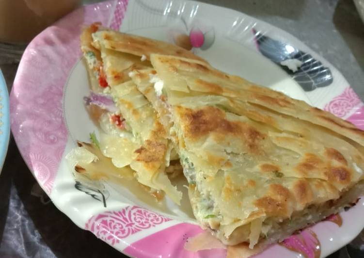 Double Decker Cheese Anda Paratha 🧀🍳