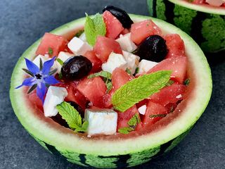 Salade de Pastèque, Feta et Menthe