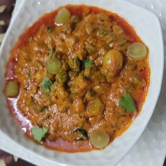 A picture of हरा छोलीया और अंगूर की सब्जी.