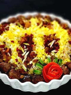 عکسی از دستور 🌸مرصع پلو با گوشت قلقلی🌸