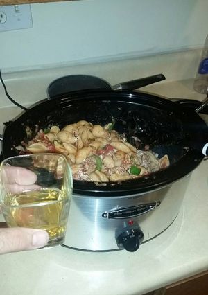 A picture of Turkey sausage goulash Messy mess!.