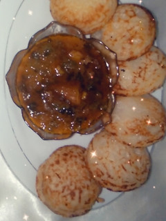 A picture of Masa with pumpkin soup.