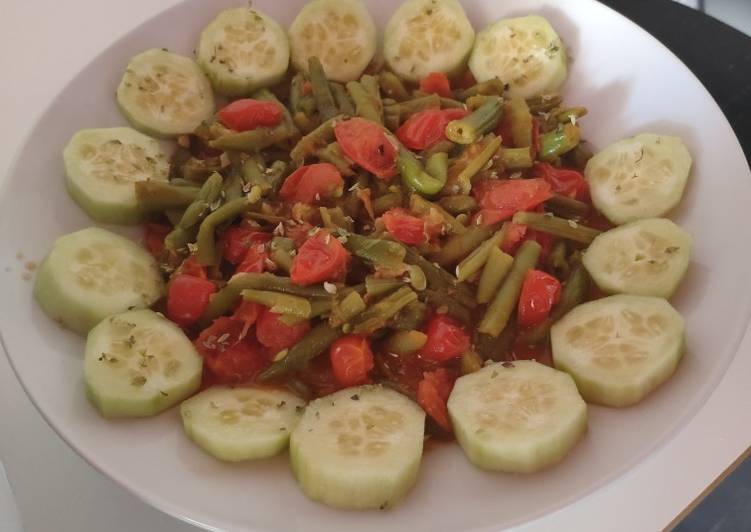 Judías verdes con tomates cherry en Thermomix