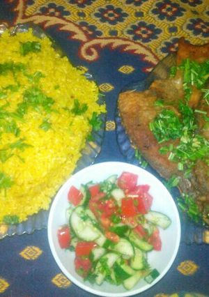 صورة لوصفة طريقة عمل سمك بلطى ورز بلكركم