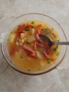 Фото Гороховый суп с копченостями.