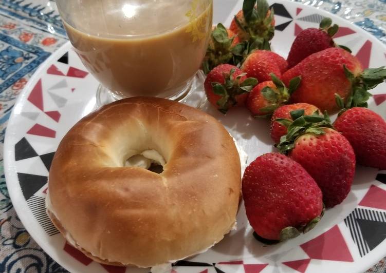 Recipe of Homemade Bagel with cream cheese