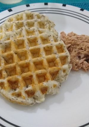 Una foto de Waffle de yuca y chía