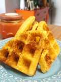 Waffle com farinha de trigo e fubá