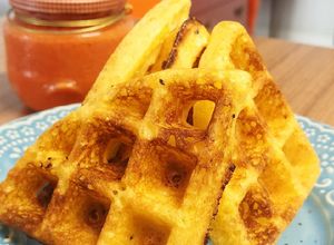 Foto de Waffle com farinha de trigo e fubá