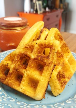 Foto de Waffle com farinha de trigo e fubá