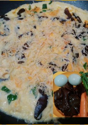 Foto resep Omlette telur bebek jamur keju