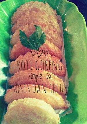 Foto resep Roti goreng simple isi sosis dan telur