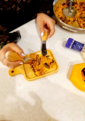 عکسی از دستور املت قارچ وسیب زمینی🥔🍄