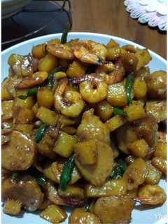 Foto resep Udang Kentang Masak Kecap