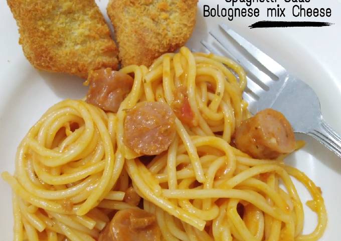 Resep: Spaghetti Saus Bolognese mix Cheese Anti Gagal