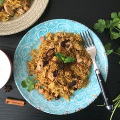 A picture of Jackfruit and Chickpea Pulao/Pilaf/Biryani (Pressure Cooker Method).