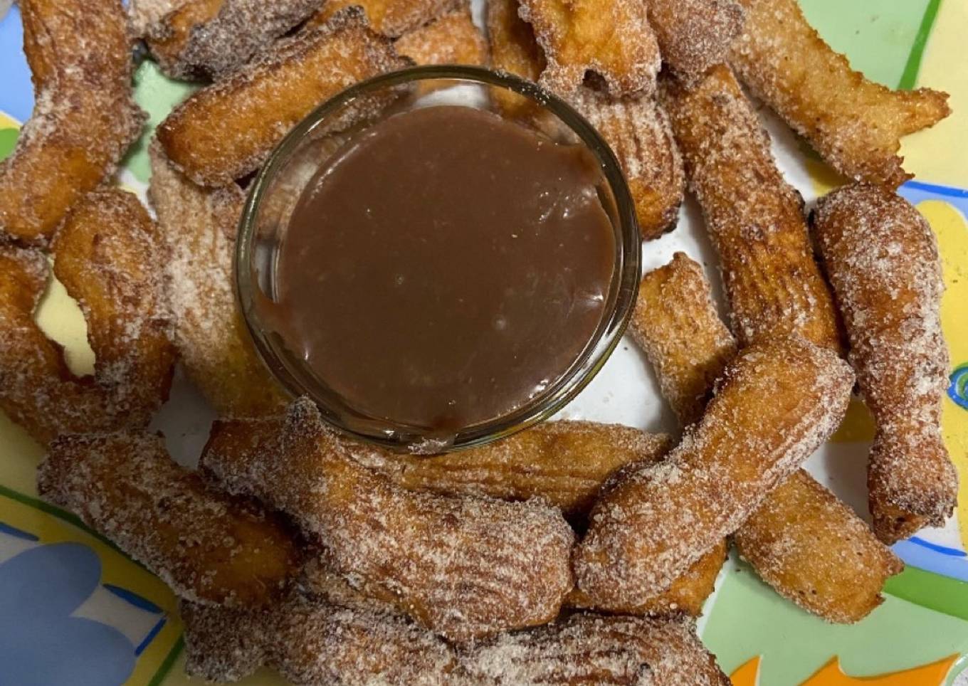 Churros with chocolate sauce