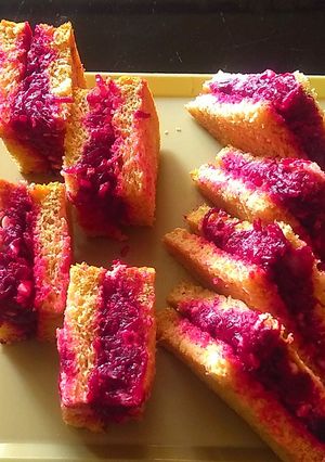 A picture of Beetroot sandwich.