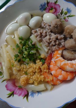 Hình của món Nui nấu thịt bằm.