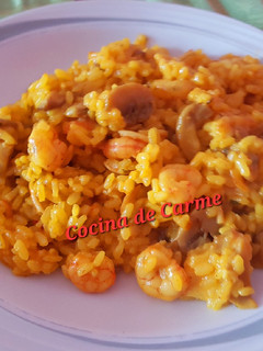 Una foto de Arroz meloso marinero