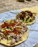 Tostadas de carne deshebrada