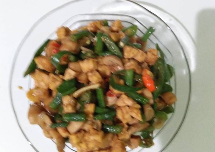 Oseng tempe & jamur bulat