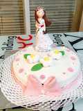 Tarta de Fondant con base de bizcocho básico. (ver receta que tengo)