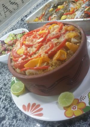 صورة لوصفة طاجن الكالماري بالفريك