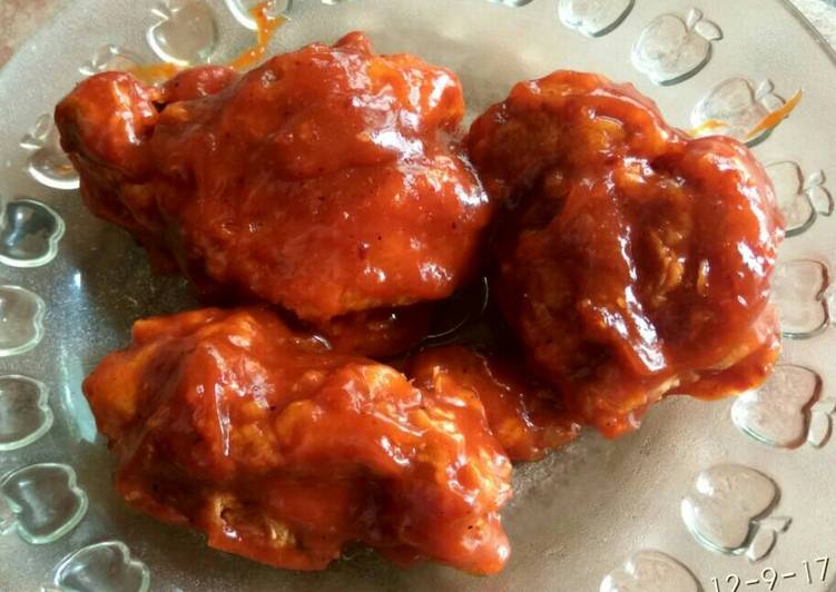 Fire chicken with sauce barbeque ala richeese factory 😊
