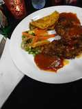 ❤🌹Fry Chicken Steak with red sauce n vegetables n egg🌹❤