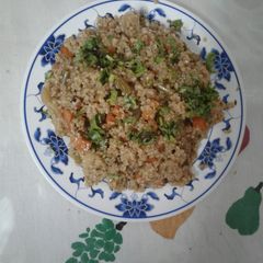 A picture of Vegetable daliya khichdi.