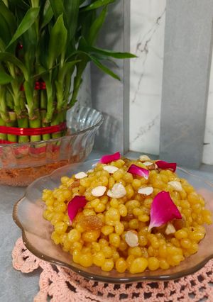 A picture of Sweet Bundi - Navratri Prasad Special.