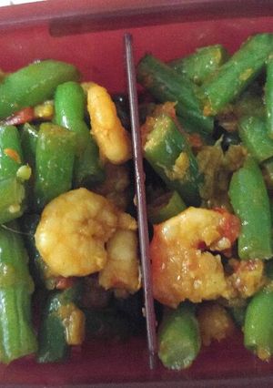Foto resep Balado kecap udang buncis
