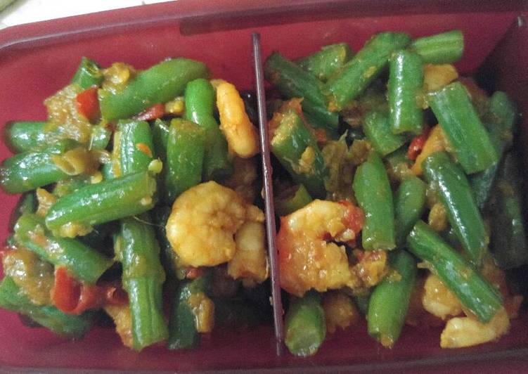 Bagaimana Membuat Balado kecap udang buncis, Lezat