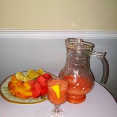 A picture of Mango and water melon smoothie.