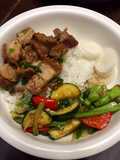 Crispy Pork & Vegetales Salteados