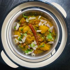 A picture of Papaya Pumpkin Lobia Sabji.