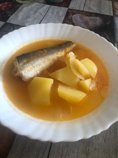 Una foto de Caldo empanado