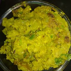 Lau ghonto (bottle gourd stir fry) A picture of Lau ghonto (bottle gourd stir fry).