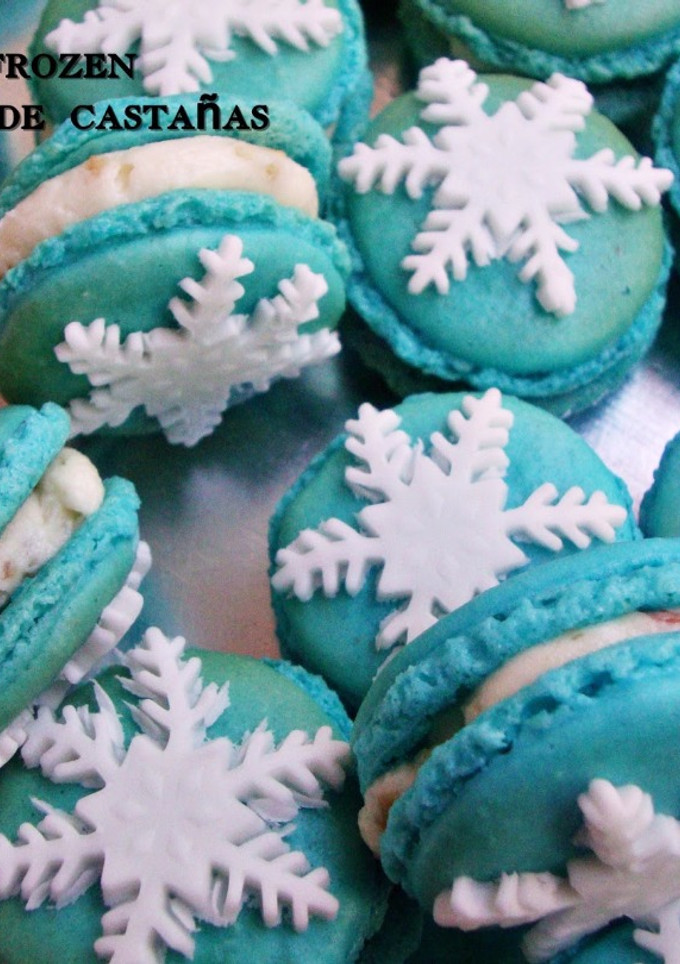 Una foto de Macarons "Frozen" con crema de castañas