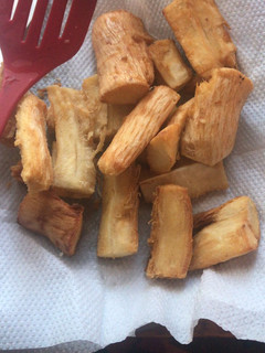 A picture of Cassava for breakfast #Easter.