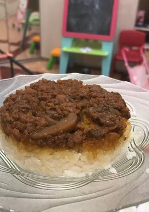 Foto resep Nasi tim ayam jamur