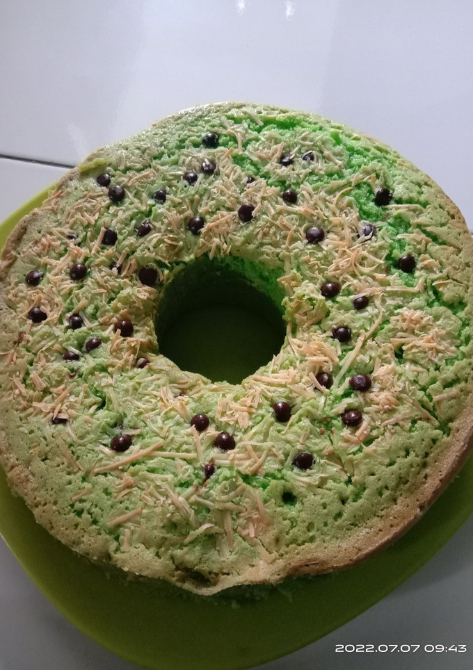 Foto resep Bolu pandan keju choco cips