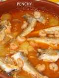 Cazuela de pescadillas con gambas