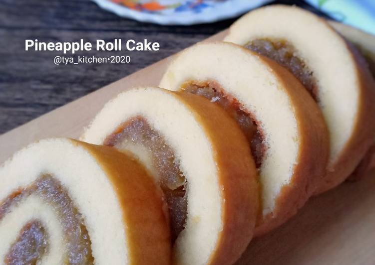Cara Gampang memasak Pineapple Roll Cake, Sempurna
