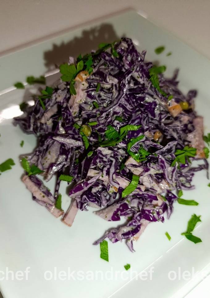Салат 🥗 із синьої капусти /Salad from blue cabbage /