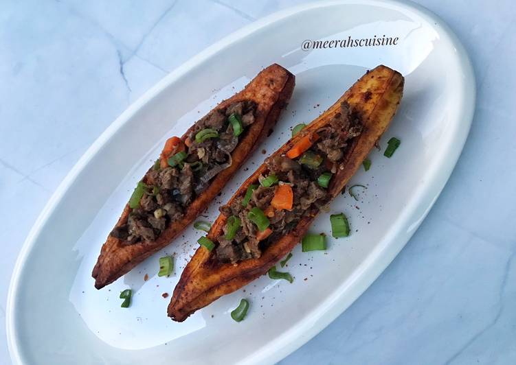 Stuffed plantain boats