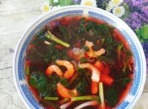 Hình của món Canh rau dền mồng tơi nấu tôm.